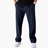 Donovan men's everyday textured straight leg pants in Dark Blue, view 7