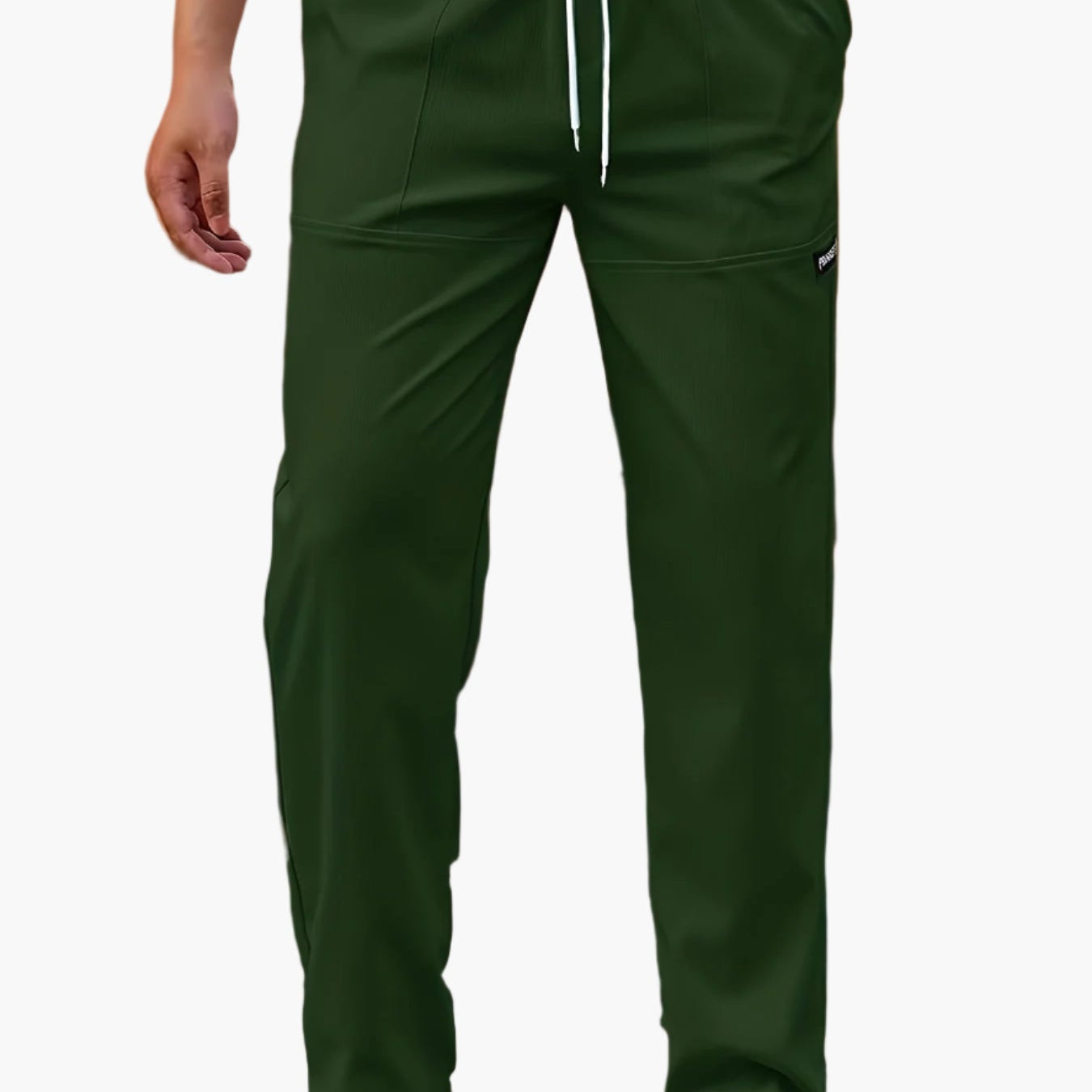 Reggie men's straight leg drawstring joggers in Green, view 2