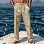 Bastien men's breathable cotton pants in Khaki, view 6