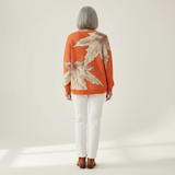 Marion - Orange Maple Leaf Sweater