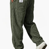 Earl men's wide wale corduroy pants in Green, view 8