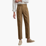 Ronan men's pleated high waist tapered pants, view 8