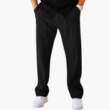 Donovan men's everyday textured straight leg pants in Black, view 8