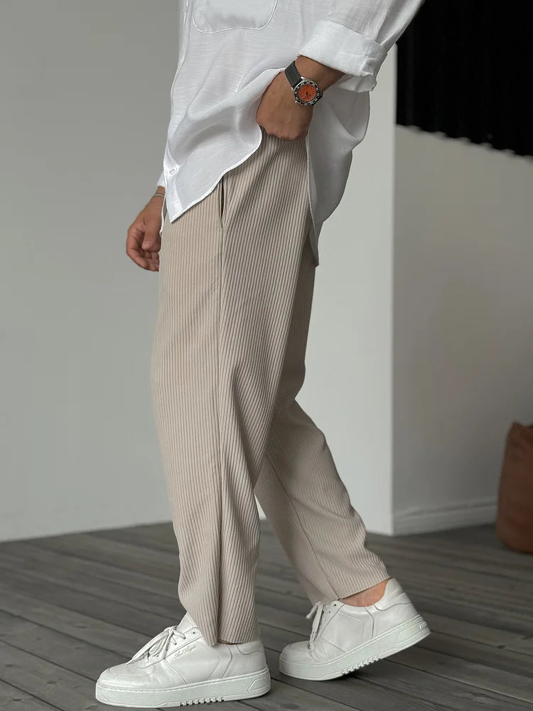Ambrose men's relaxed pleated texture pants, view 6