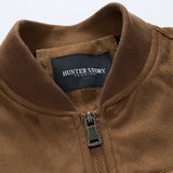 James - Suede Bomber Jacket with Padded Lining