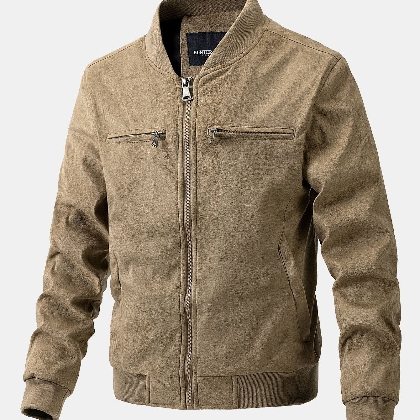 James - Suede Bomber Jacket with Padded Lining