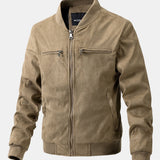 James - Suede Bomber Jacket with Padded Lining