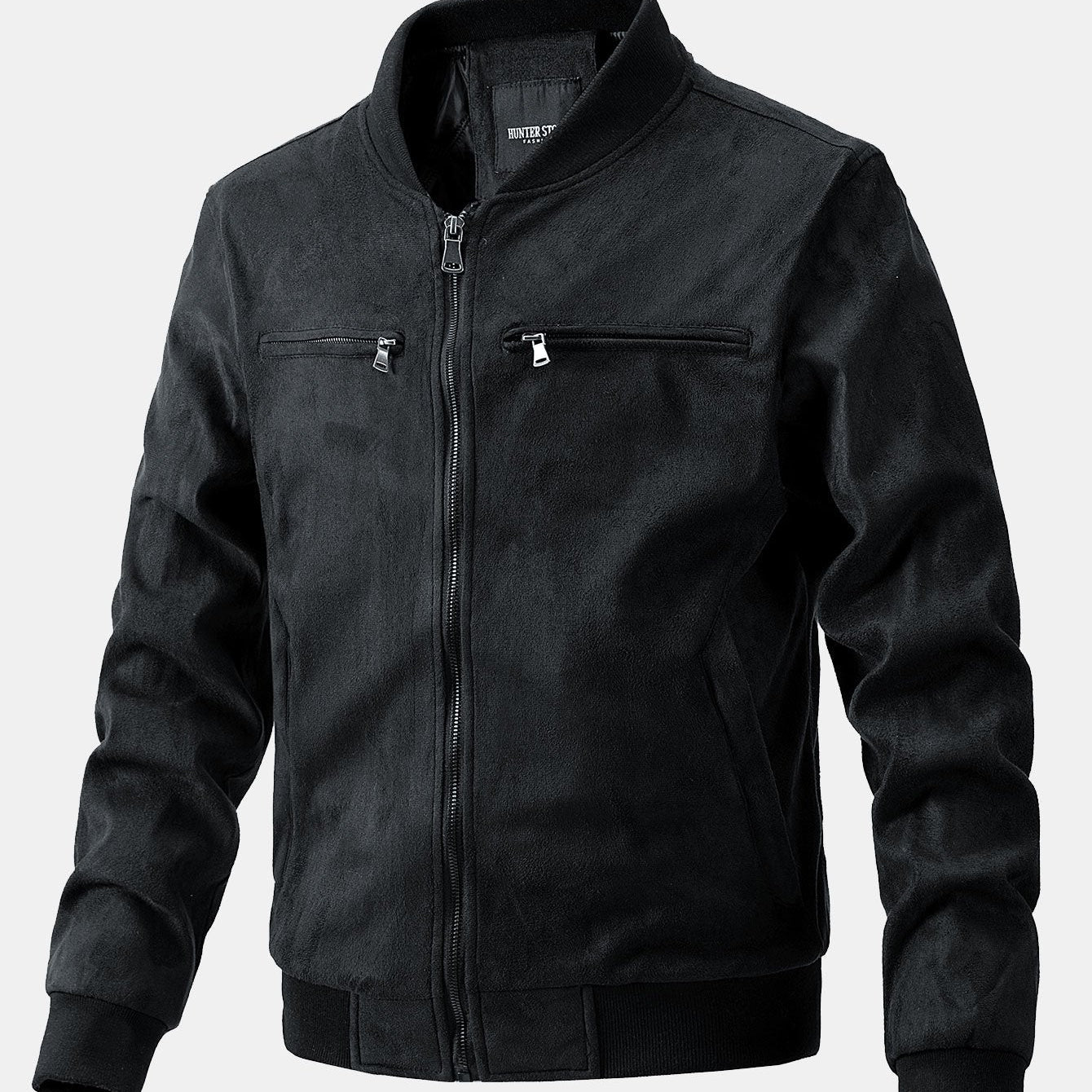 James - Suede Bomber Jacket with Padded Lining