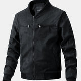 James - Suede Bomber Jacket with Padded Lining