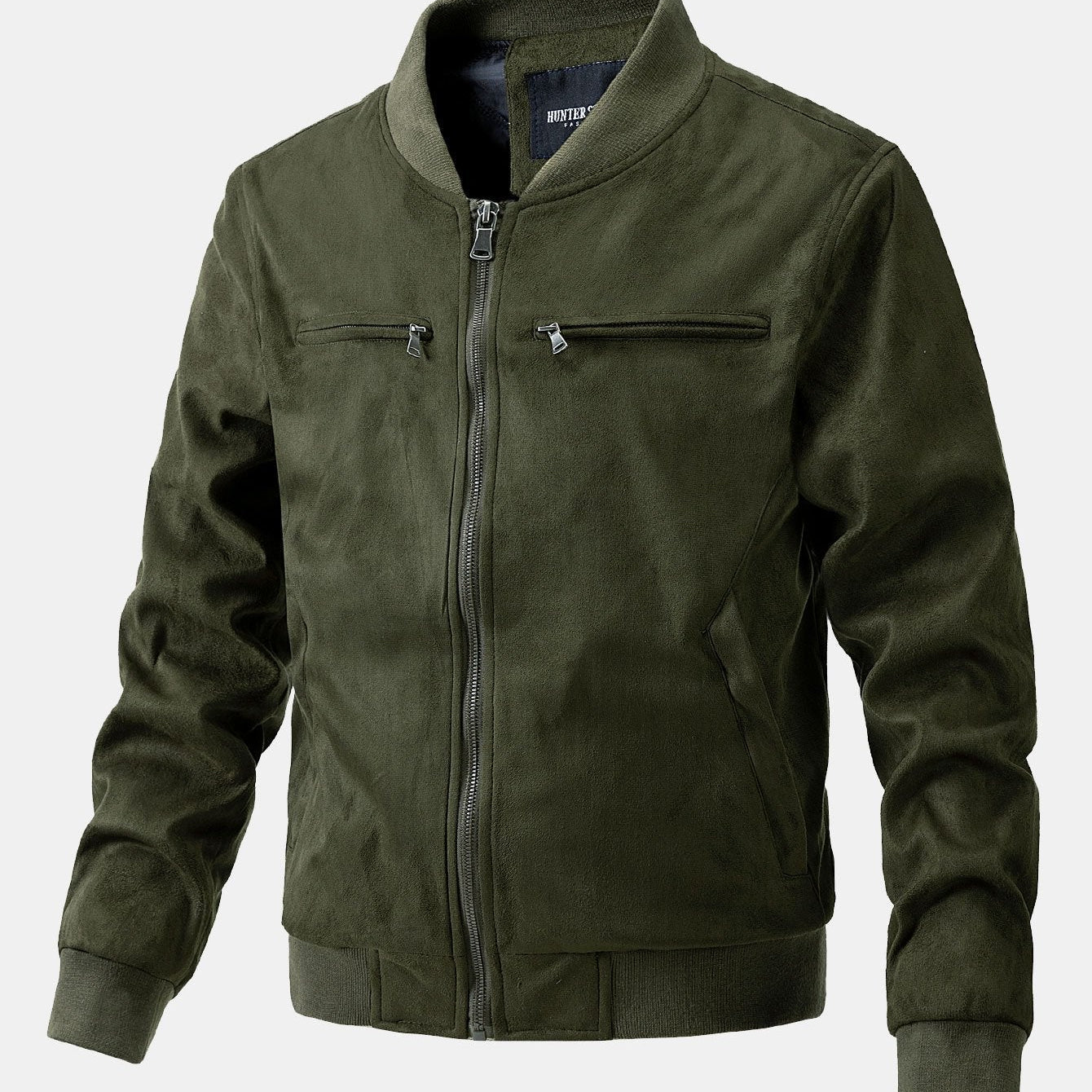 James - Suede Bomber Jacket with Padded Lining