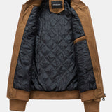 James - Suede Bomber Jacket with Padded Lining