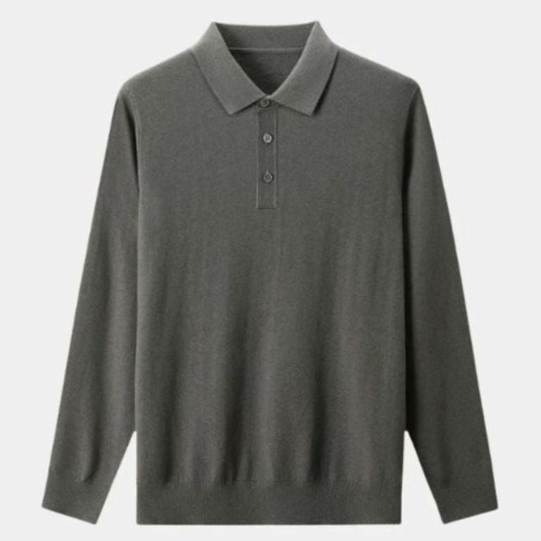 Dawson - Grey Long Sleeve Polo