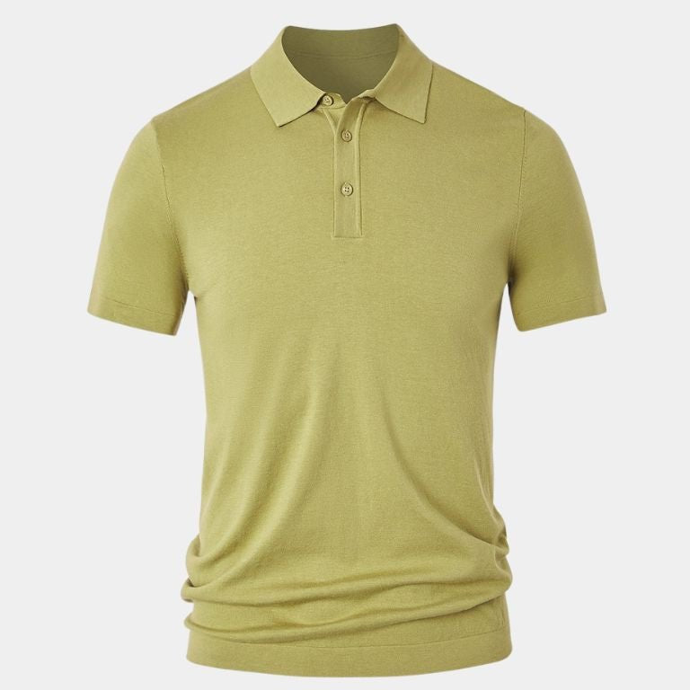 Brandon - Classic Short Sleeve Polo with Button Placket