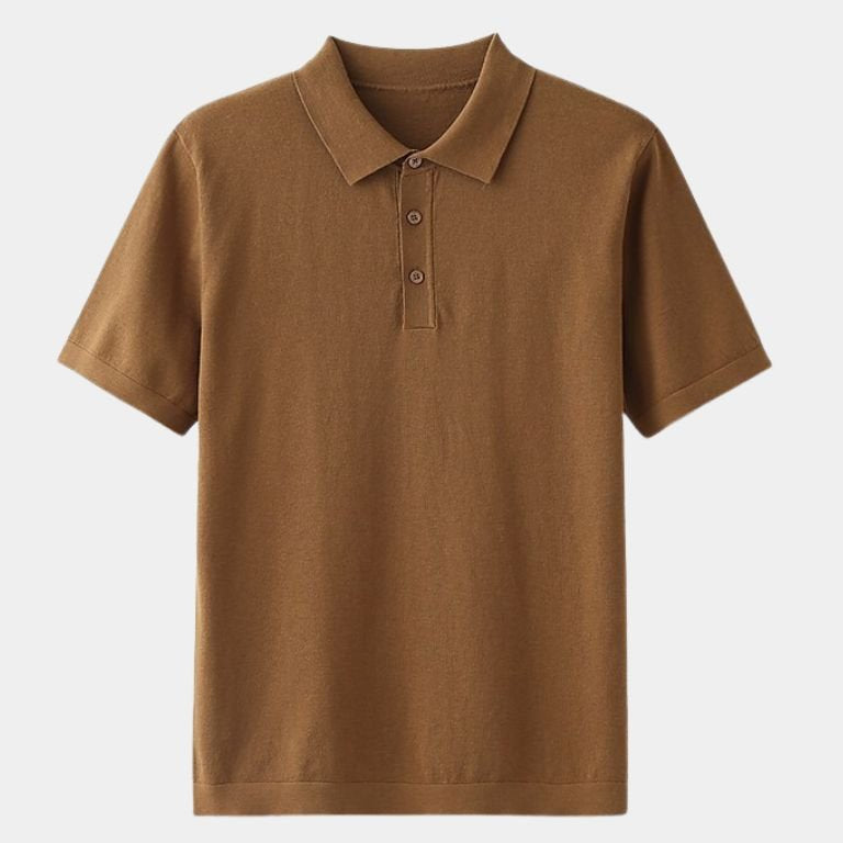 Brandon - Classic Short Sleeve Polo with Button Placket