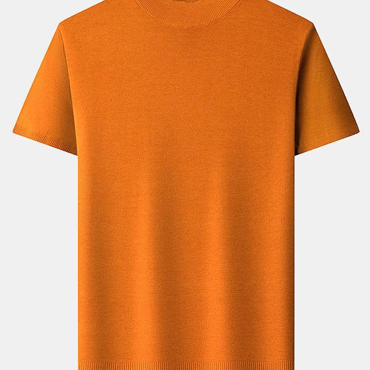 Nash - Slim Fit Short Sleeve Stand Collar Sweater