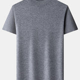 Nash - Slim Fit Short Sleeve Stand Collar Sweater