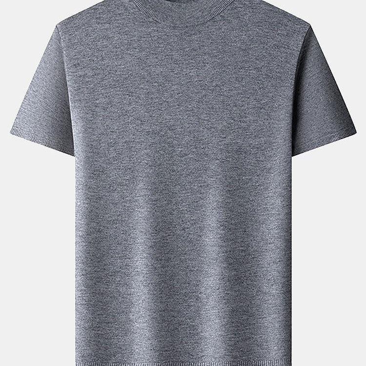 Nash - Slim Fit Short Sleeve Stand Collar Sweater