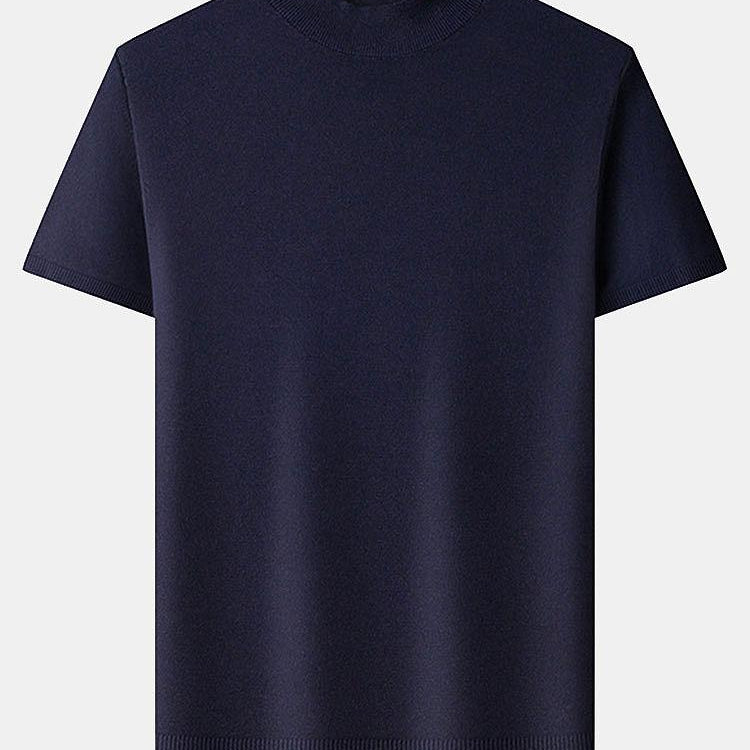 Nash - Slim Fit Short Sleeve Stand Collar Sweater