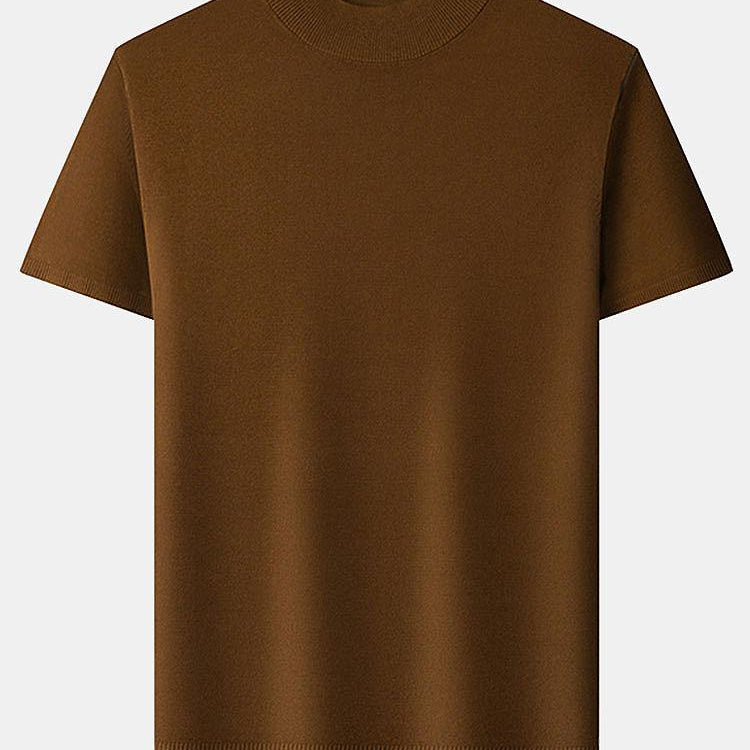 Nash - Slim Fit Short Sleeve Stand Collar Sweater