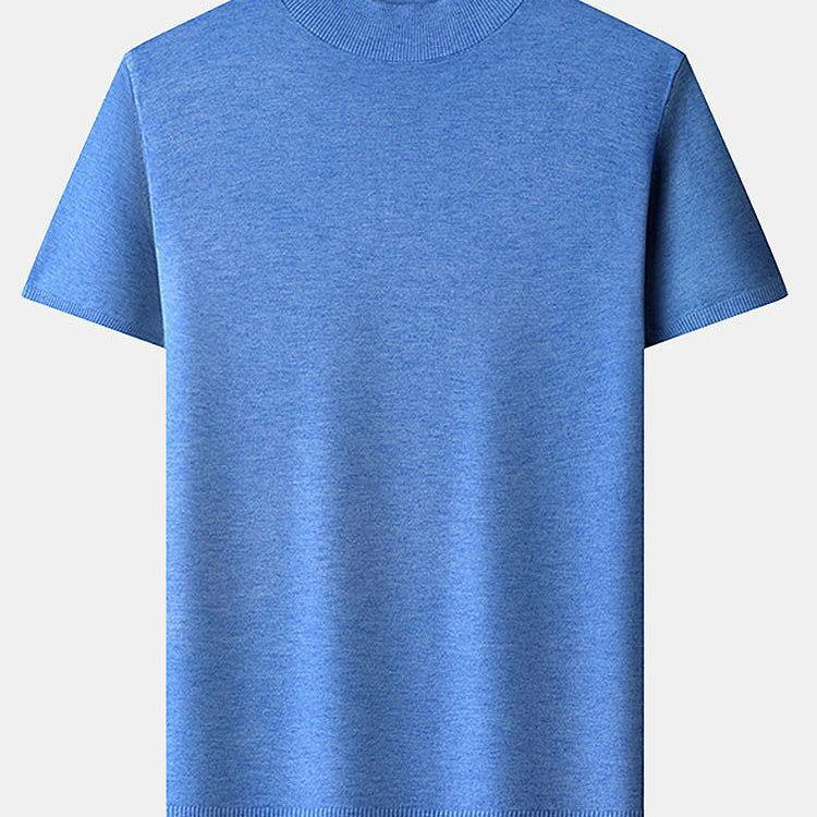 Nash - Slim Fit Short Sleeve Stand Collar Sweater