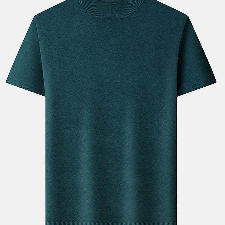Nash - Slim Fit Short Sleeve Stand Collar Sweater