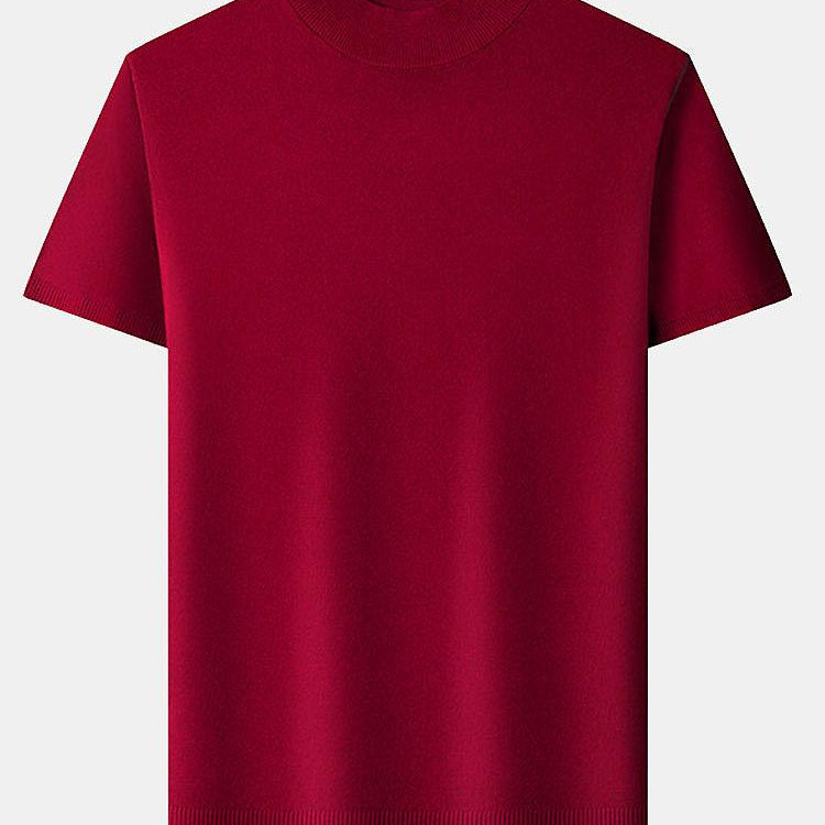 Nash - Slim Fit Short Sleeve Stand Collar Sweater