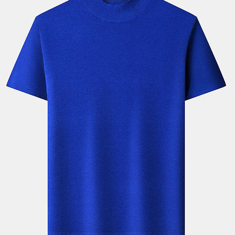 Nash - Slim Fit Short Sleeve Stand Collar Sweater