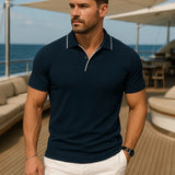 Easton - Blue Polo with Contrast Piping