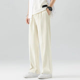 Linden men's wide leg lounge pants in White, view 4
