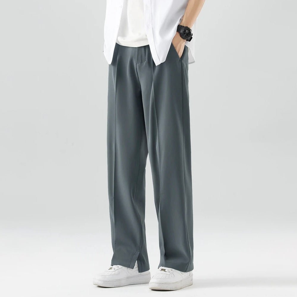 Linden men's wide leg lounge pants in Grey, view 5
