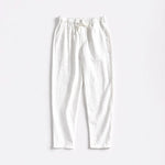 Chad men's cotton linen tapered pants in White, view 3