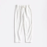 Chad men's cotton linen tapered pants in White, view 3