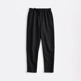 Chad men's cotton linen tapered pants in Black, view 5
