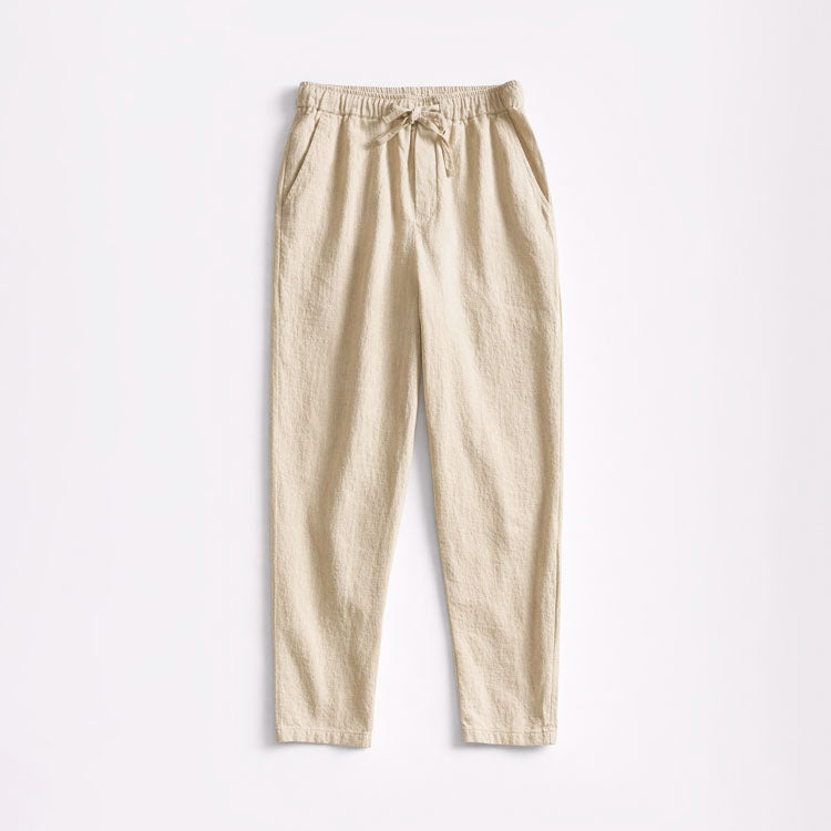 Chad men's cotton linen tapered pants in Khaki, view 4
