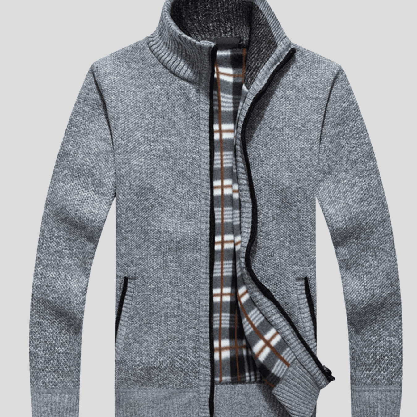 Seth - Zip-Up Knit Cardigan