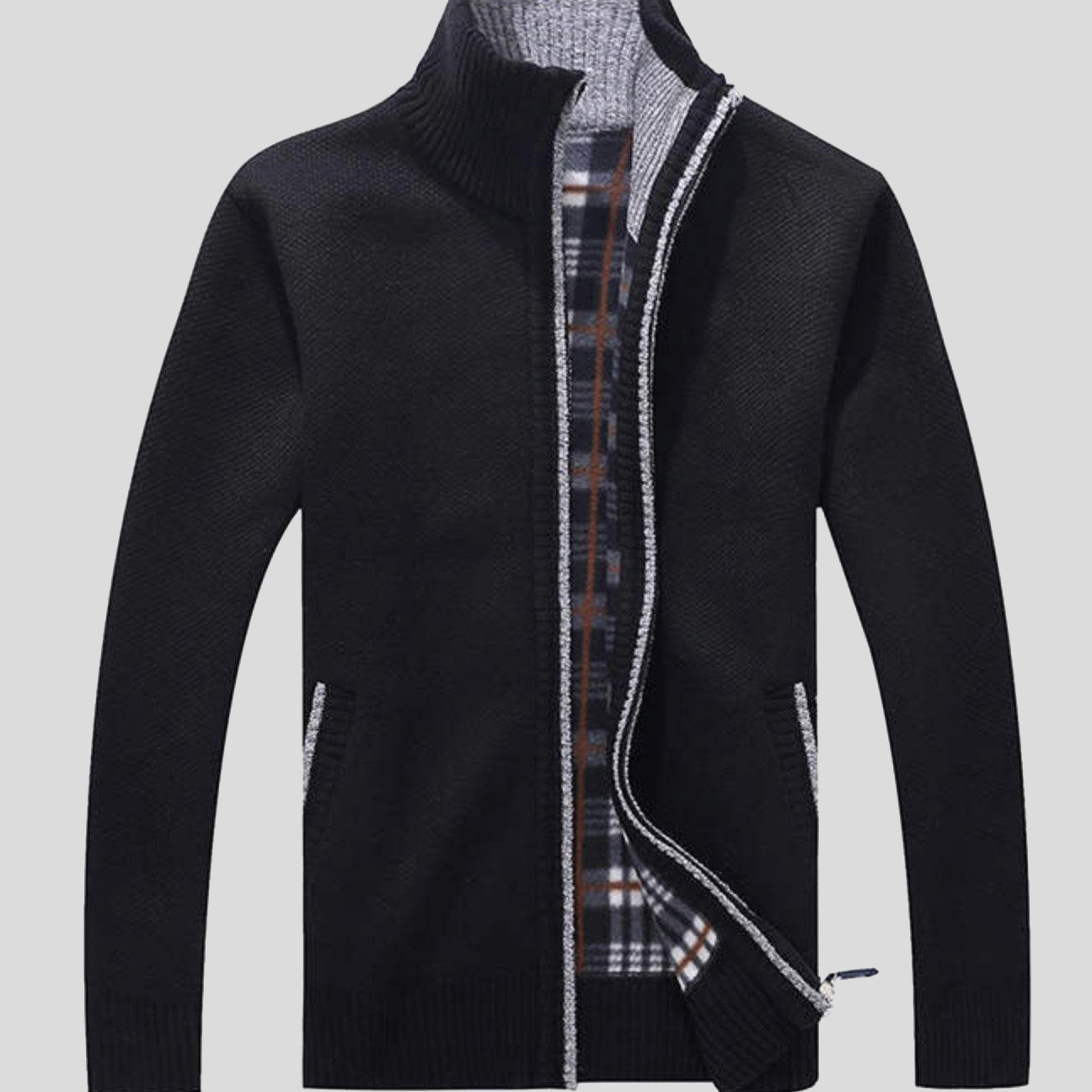 Seth - Zip-Up Knit Cardigan