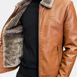 Glen - Black Jacket with Teddy Collar