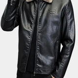 Glen - Black Jacket with Teddy Collar