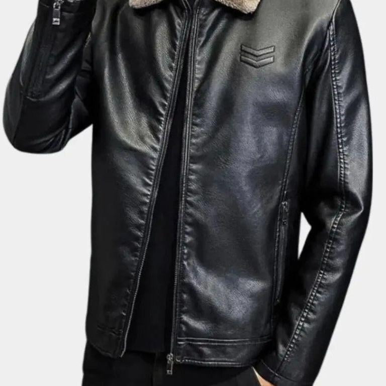 Glen - Black Jacket with Teddy Collar