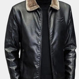Glen - Black Jacket with Teddy Collar