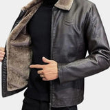 Glen - Black Jacket with Teddy Collar