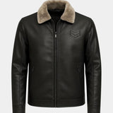 Glen - Black Jacket with Teddy Collar