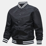 Hudson - Ribbed Trim Baseball Jacket