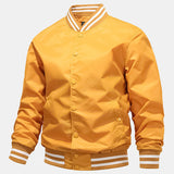 Hudson - Ribbed Trim Baseball Jacket