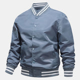 Hudson - Ribbed Trim Baseball Jacket