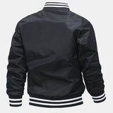 Hudson - Ribbed Trim Baseball Jacket
