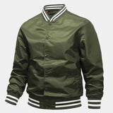 Hudson - Ribbed Trim Baseball Jacket