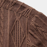 Wade - Brown Textured Shirt with Revere Collar