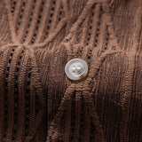Wade - Brown Textured Shirt with Revere Collar