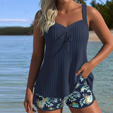Seraphina - Striped Tankini with Two-Piece Swimsuit Bottom